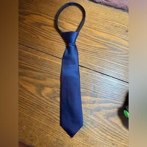 Class Club Boys Basic Solid 14" Zipper Navy Tie